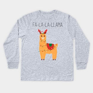 Fa-La-La-Llama Kids Long Sleeve T-Shirt